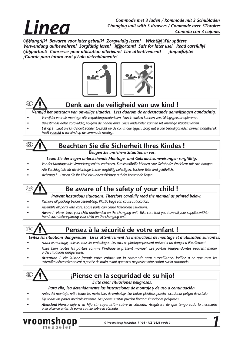 Page 1 de la notice Manuel utilisateur Vroomshoop Linea (IVZ10825)