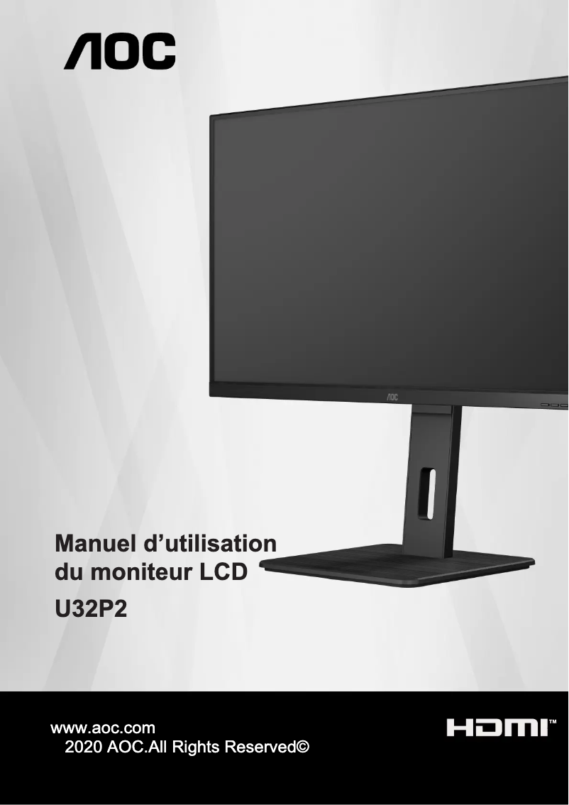 Page 1 de la notice Manuel utilisateur AOC U32P2