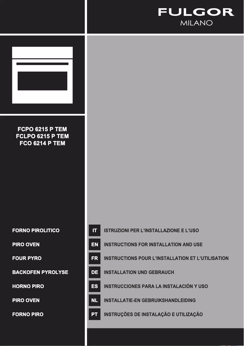 Page 1 of the manual User Manual Fulgor Milano FCO 6214 P TEM