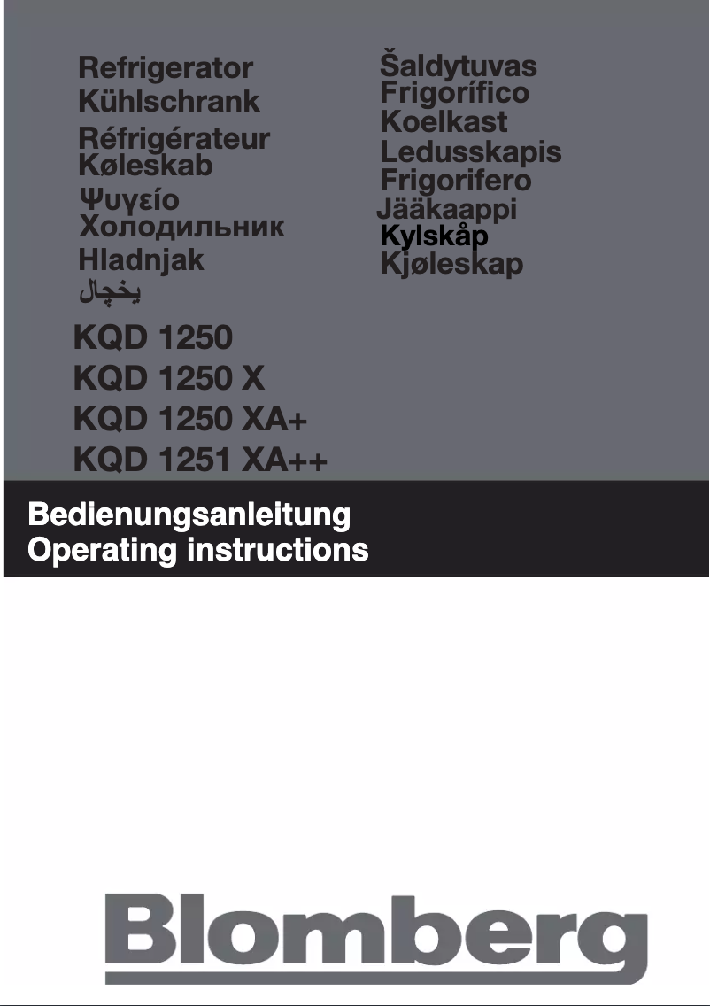 Page n°1 - Manuel utilisateur Blomberg KQD 1250X