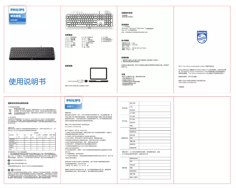 Page 1 of the manual Quick Start Guide Philips SPK6207B