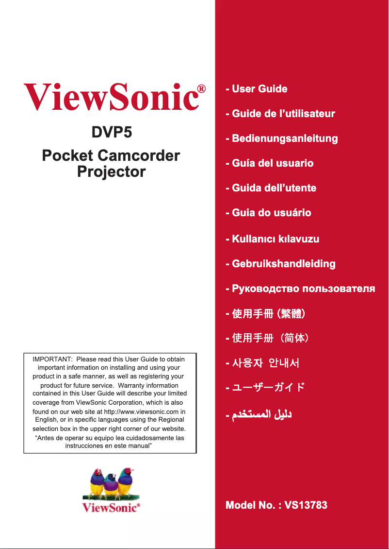 Page n°1 - Manuel utilisateur Viewsonic DVP5