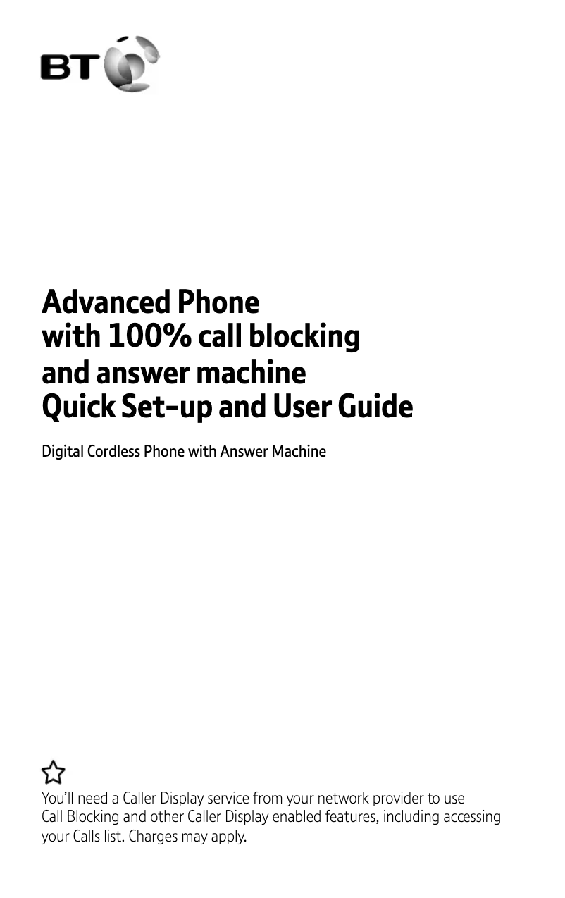 First page image of the manual for Advanced Phone D9R4WS00