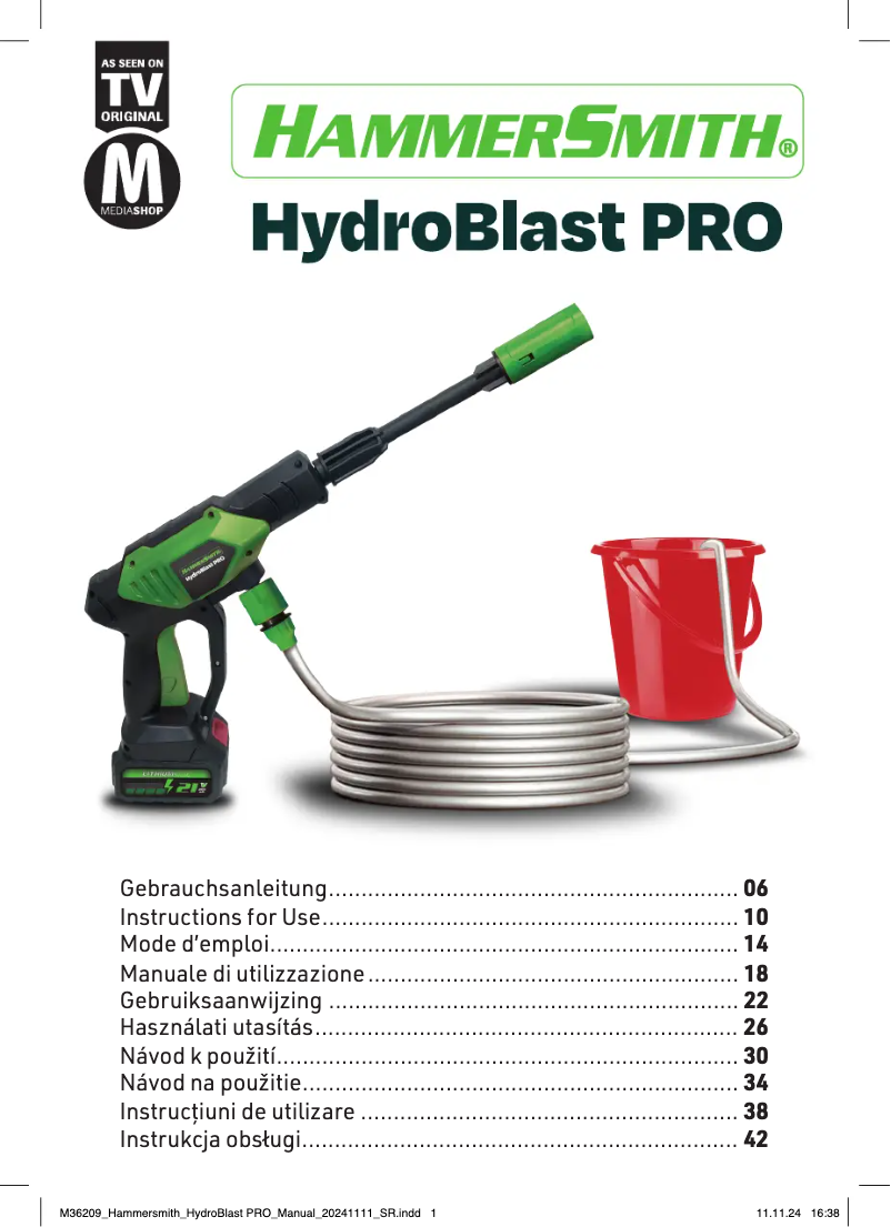 Page n°1 - Manuel utilisateur Hammersmith HydroBlast Pro