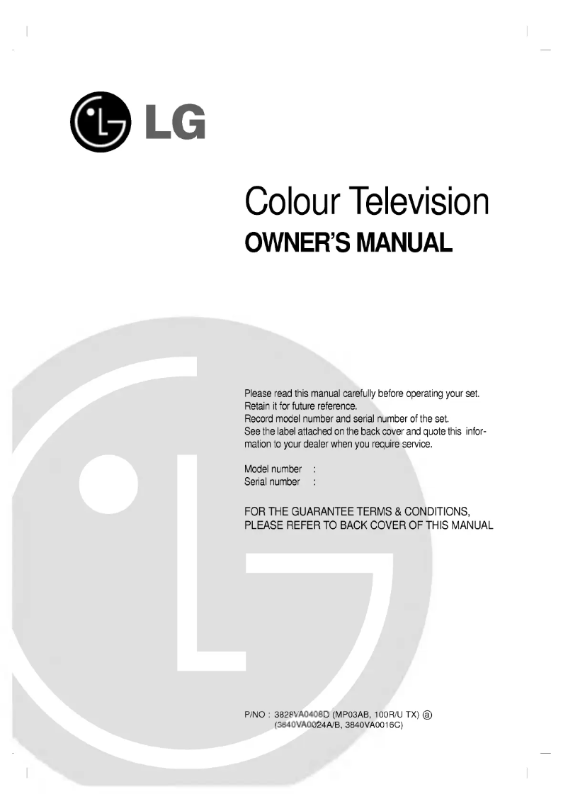Página 1 del manual Manual de usuario LG RE-40NZ80RB