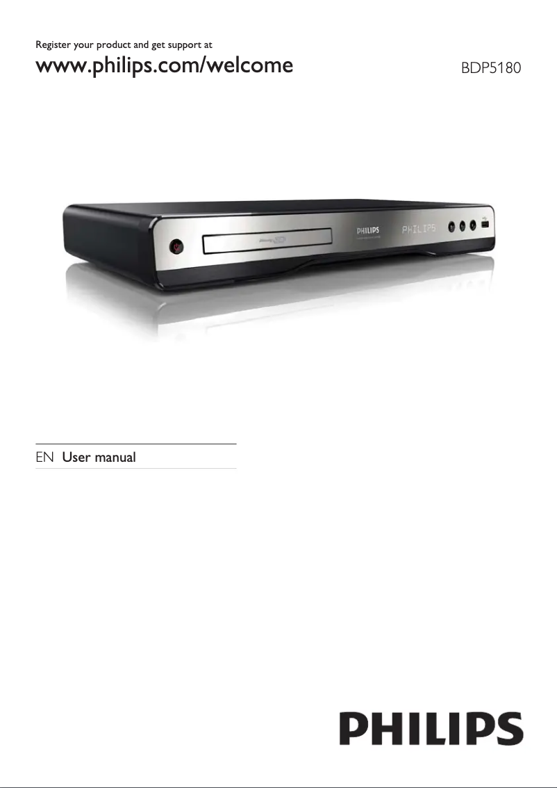 Page 1 de la notice Manuel utilisateur Philips BDP5180