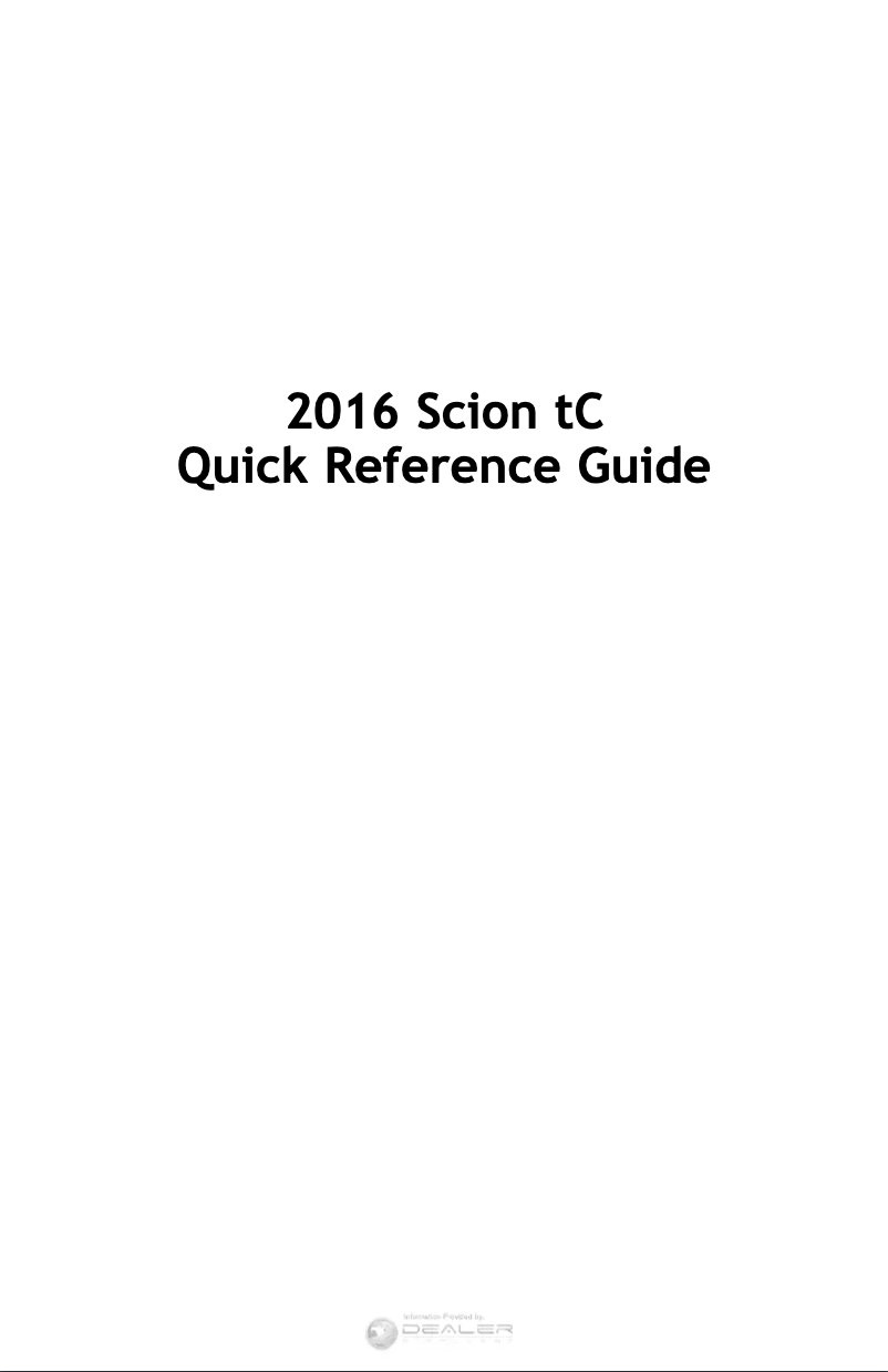 Page 1 de la notice Manuel utilisateur Scion tC (2016)