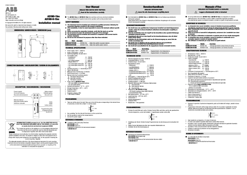 Image de la première page du manuel de l'appareil AD1NO-15m