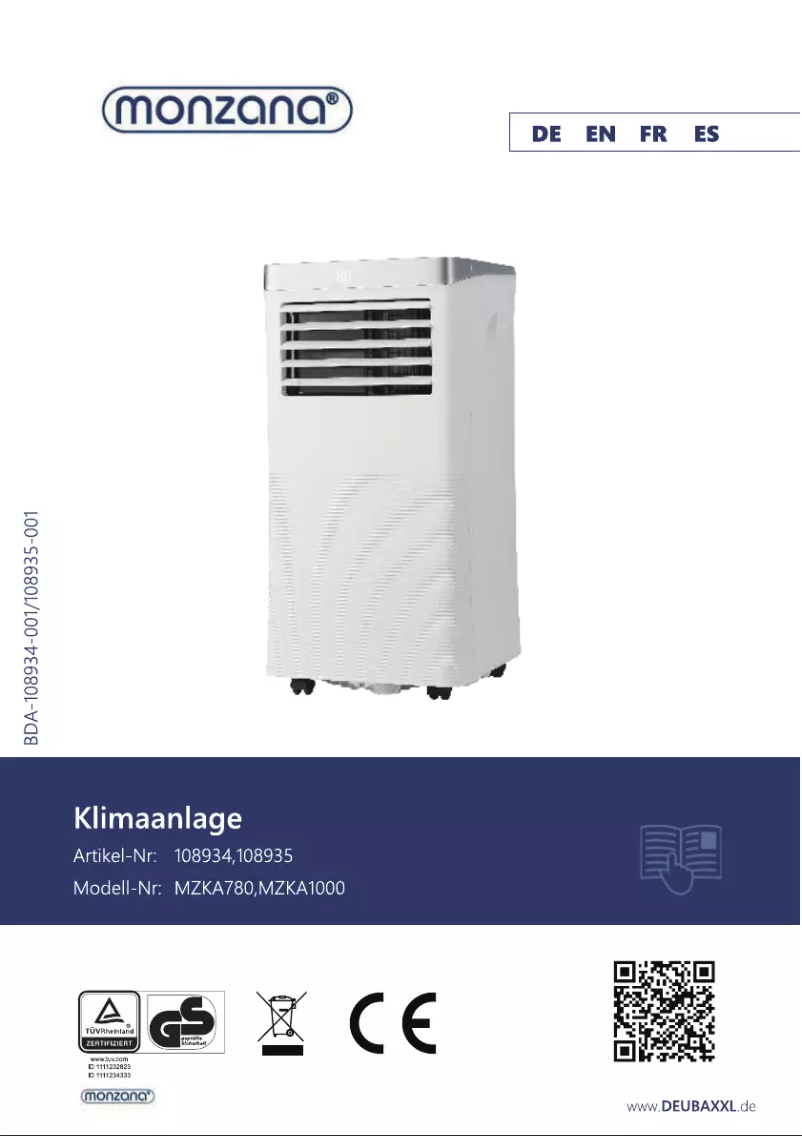 Page 1 de la notice Manuel utilisateur Monzana MZKA1000