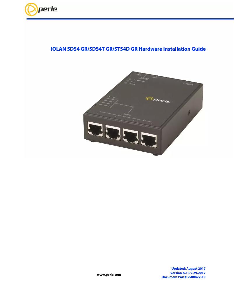 Page 1 de la notice Manuel utilisateur Perle IOLAN SDS4T