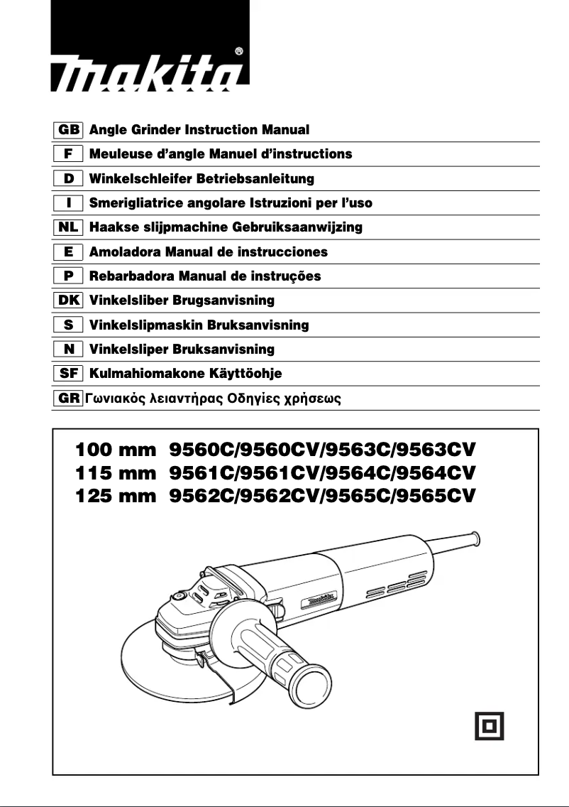 Page n°1 - Manuel utilisateur Makita 9562CV
