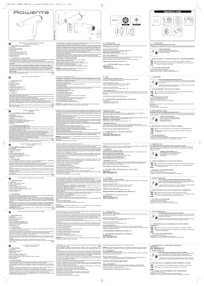 Image de la première page du manuel de l'appareil CV8547 Infini Pro