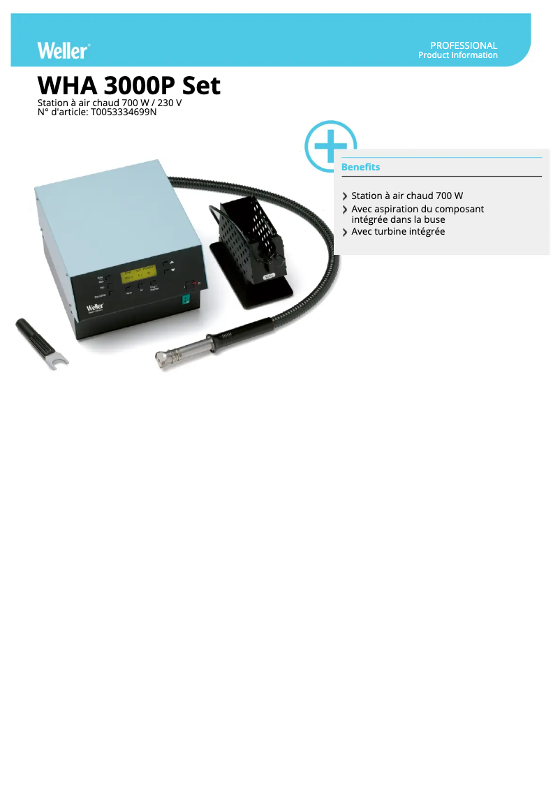 Page n°1 - Fiche technique Weller WHA 3000P