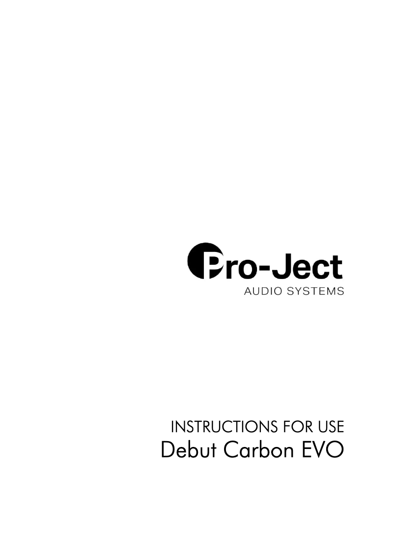 Page 1 de la notice Manuel utilisateur Pro-Ject Debut Carbon EVO
