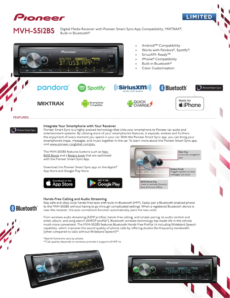 Page n°1 - Brochure Pioneer MVH-S512BS