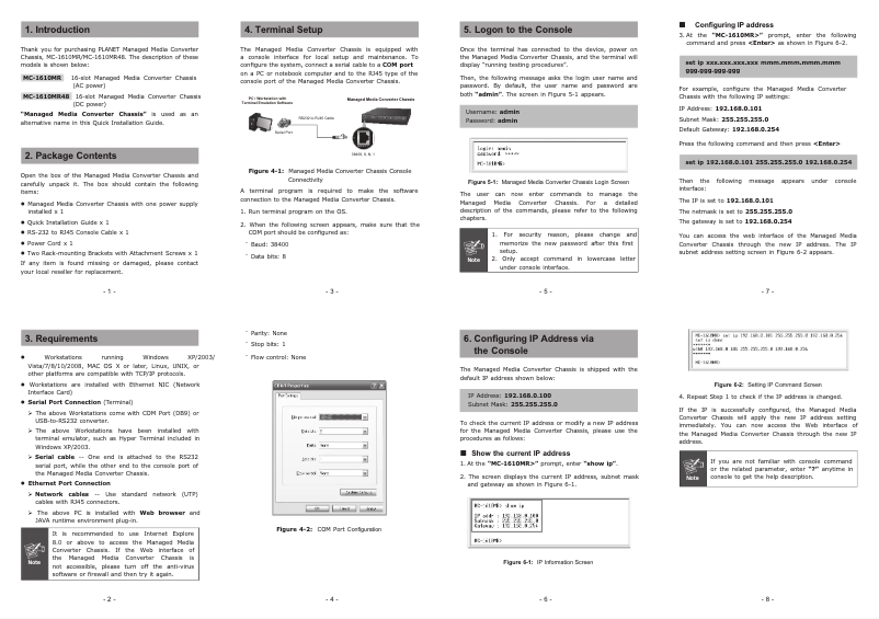 Image de la première page du manuel de l'appareil MC-1610MR