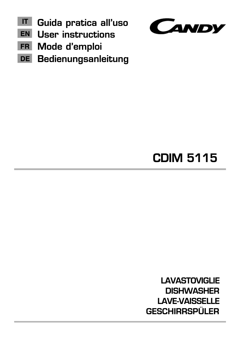 Page 1 de la notice Manuel utilisateur Candy CDIM 5115