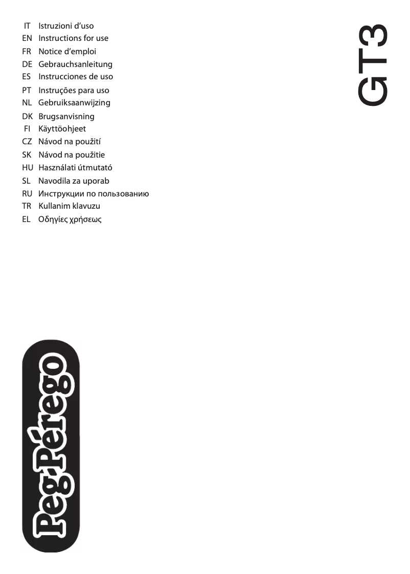 Page 1 de la notice Manuel utilisateur Peg Perego GT3