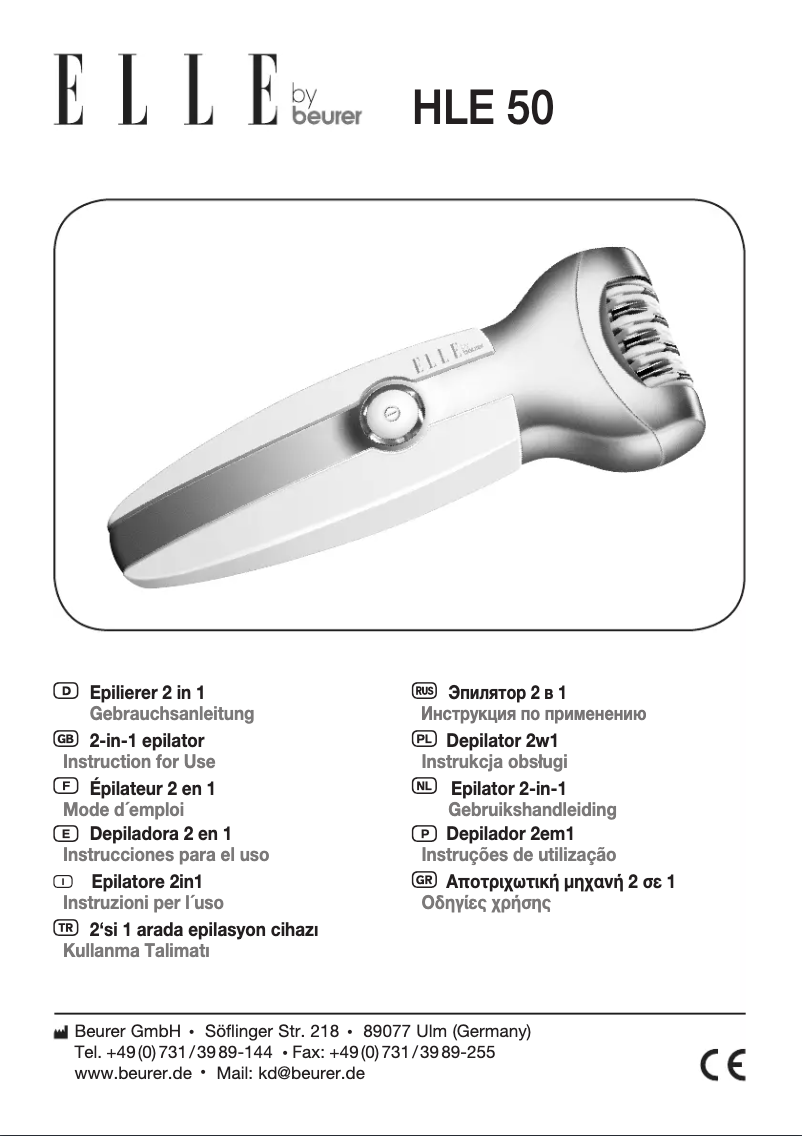 Page n°1 - Manuel utilisateur Beurer HLE 50