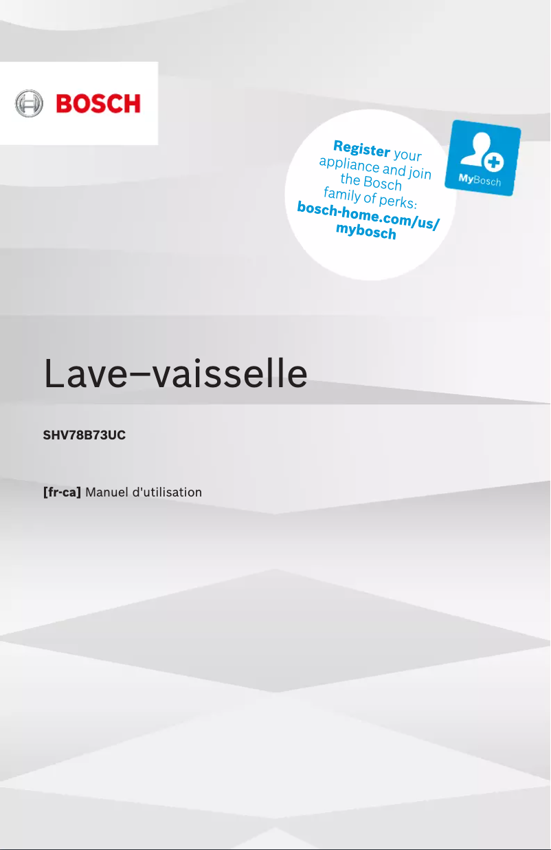 Image de la première page du manuel de l'appareil SHV78B73UC