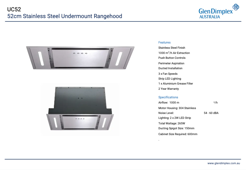 Page n°1 - Fiche technique Baumatic UC52