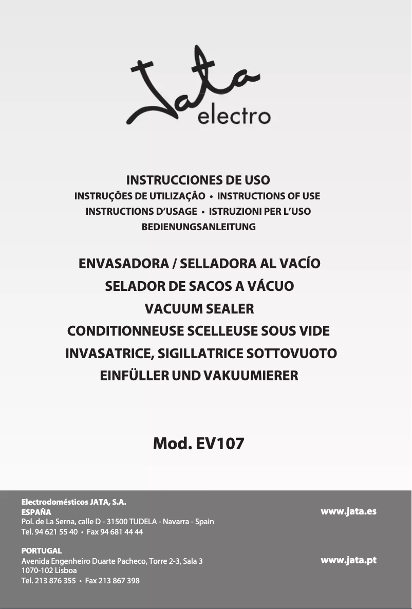 Page n°1 - Manuel utilisateur Jata EV107