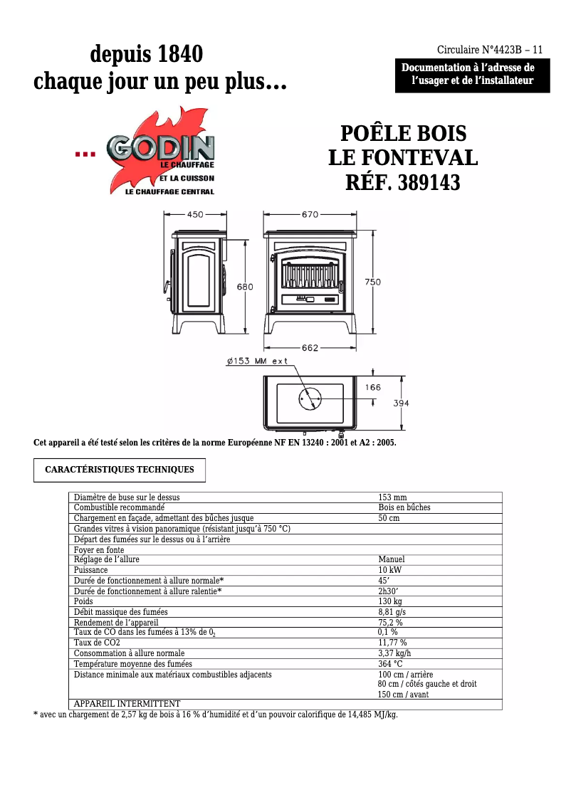 Image de la première page du manuel de l'appareil Fonteval