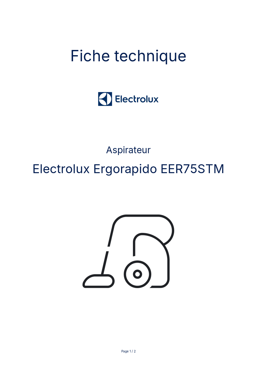 Image de la première page du manuel de l'appareil Ergorapido EER75STM