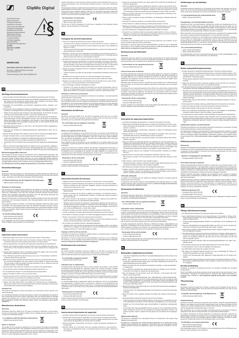 Image de la première page du manuel de l'appareil ClipMic Digital