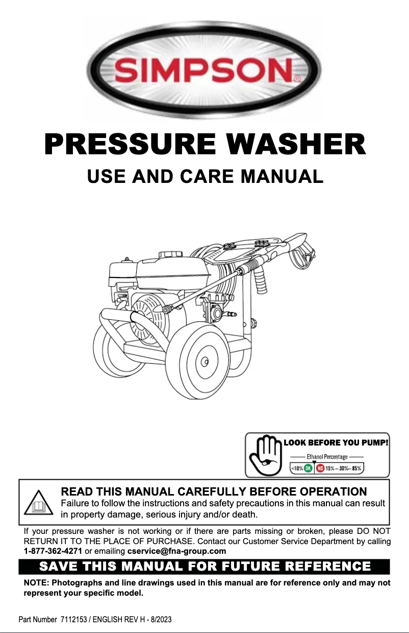 Page 1 de la notice Manuel utilisateur Simpson IS61023-S