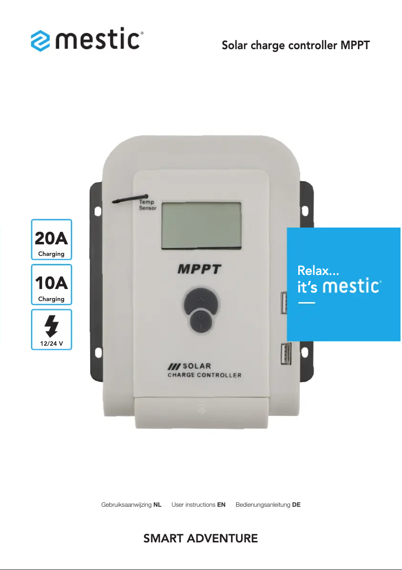 Page 1 de la notice Manuel utilisateur Mestic MPPT MSC-3020