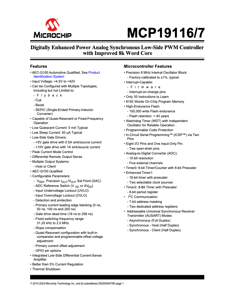 Image de la première page du manuel de l'appareil MCP19117