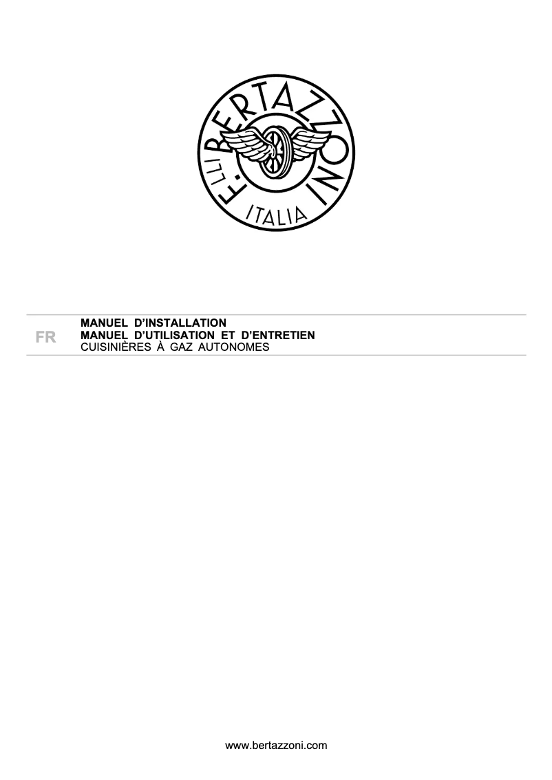 Page 1 de la notice Guide d'installation Bertazzoni PRO244GASXV