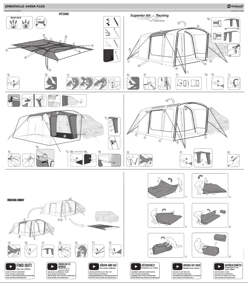 Page 1 de la notice Guide d'installation Outwell Jonesville 440SA Flex