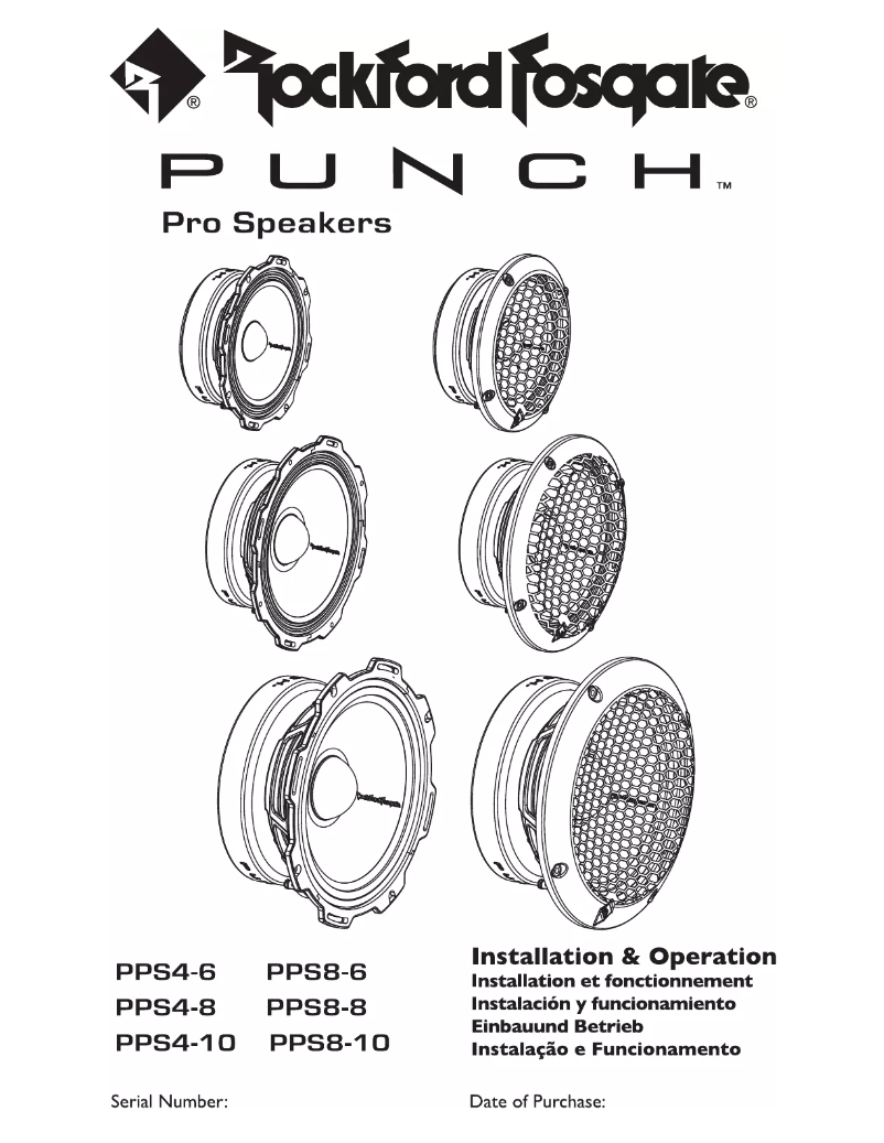Page 1 de la notice Manuel utilisateur Rockford Fosgate Punch PPS4-10