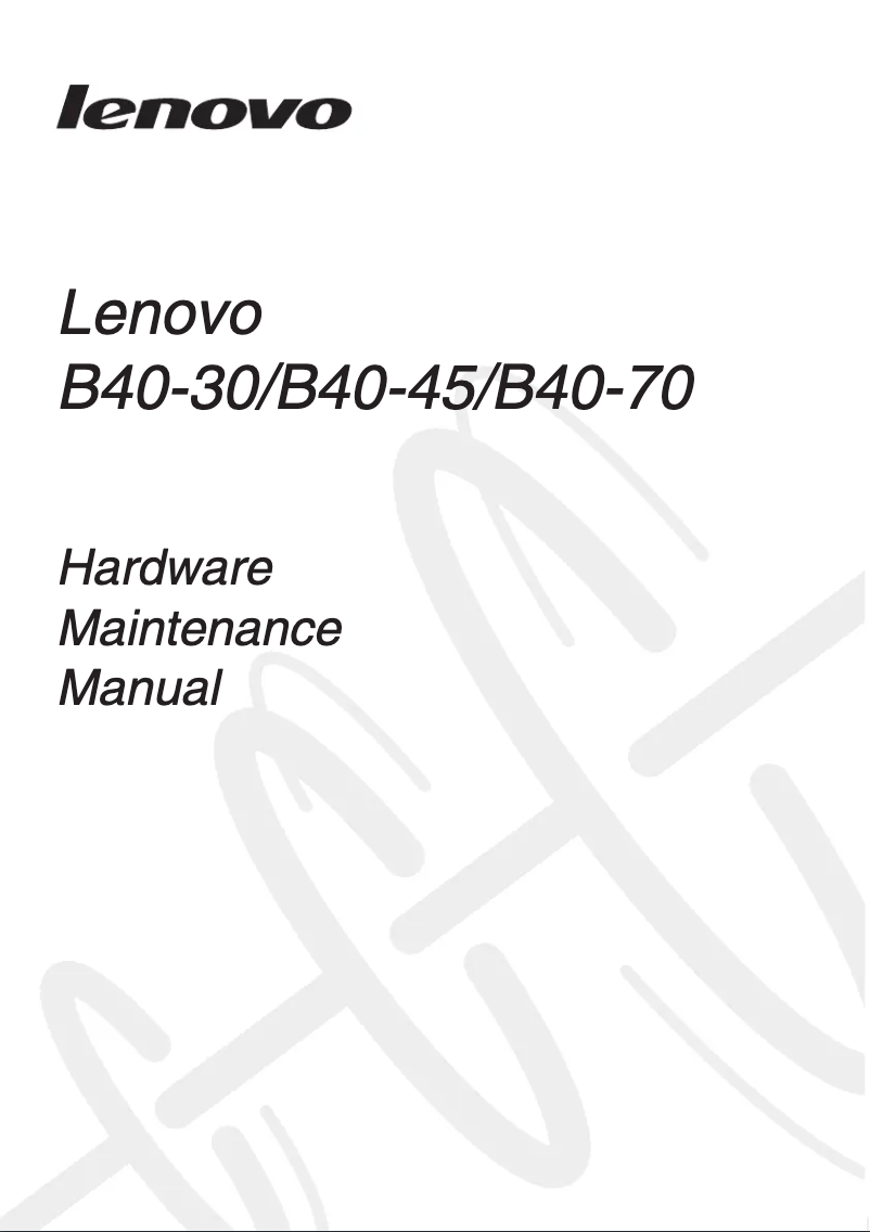 Page n°1 - Manuel utilisateur Lenovo Essential B40-30