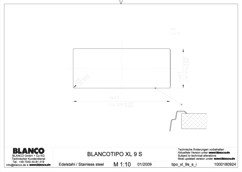 Page n°1 - Manuel utilisateur BLANCO TIPO XL 9 S