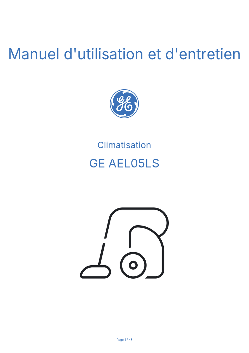 Image de la première page du manuel de l'appareil AEL05LS