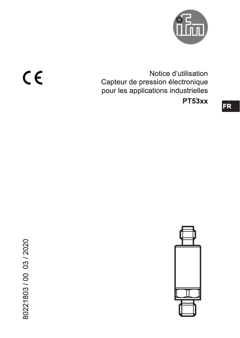 Page 1 de la notice Manuel utilisateur IFM PT5303