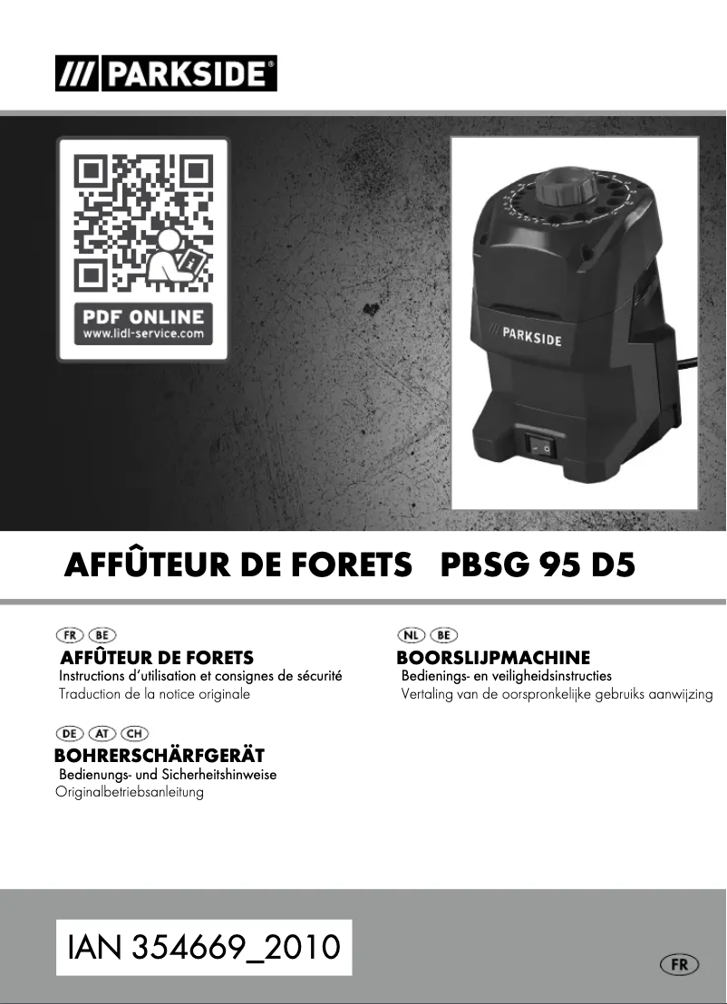 Page n°1 - Manuel utilisateur Parkside PBSG 95 D5