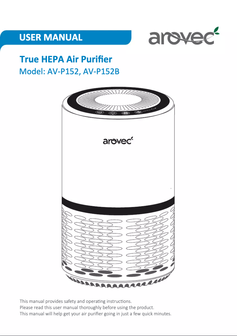 Page n°1 - Manuel utilisateur Arovec AV-P152-RF