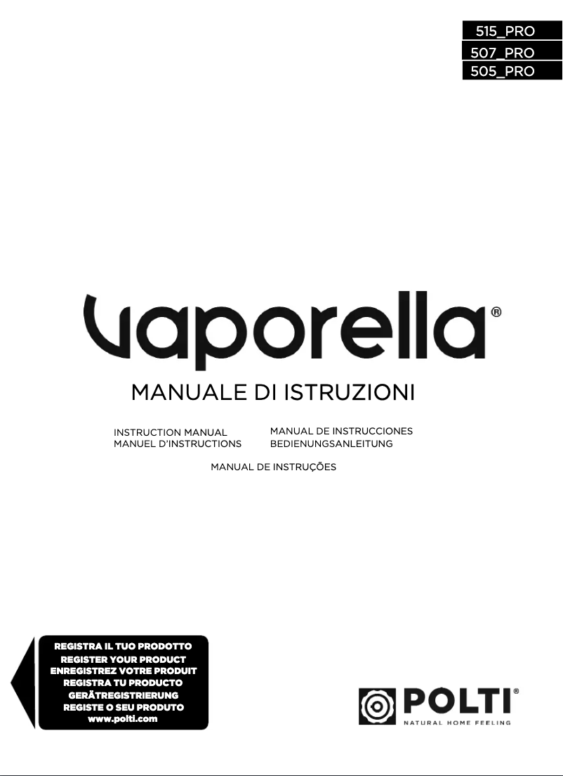 Página 1 del manual Manual de usuario Polti Vaporella Forever 507 PRO