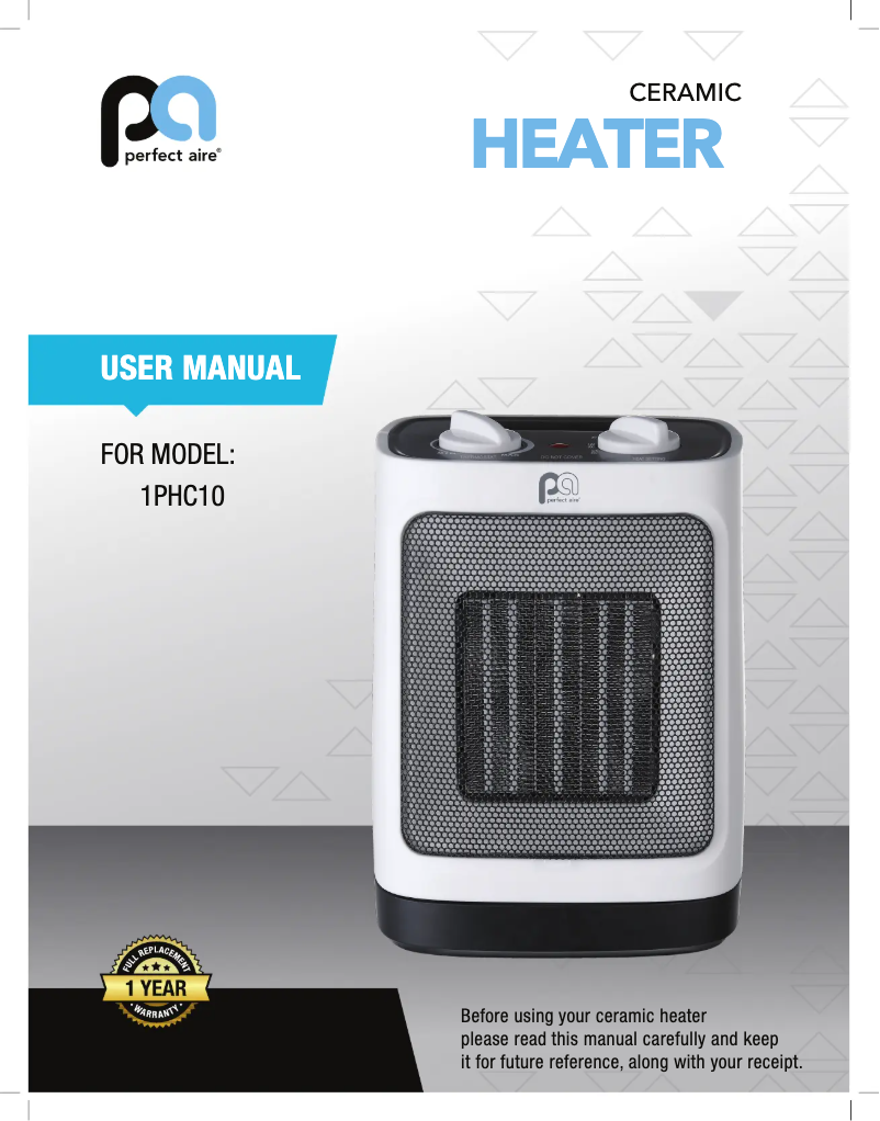 Page 1 de la notice Manuel utilisateur Perfect Aire 1PHC10