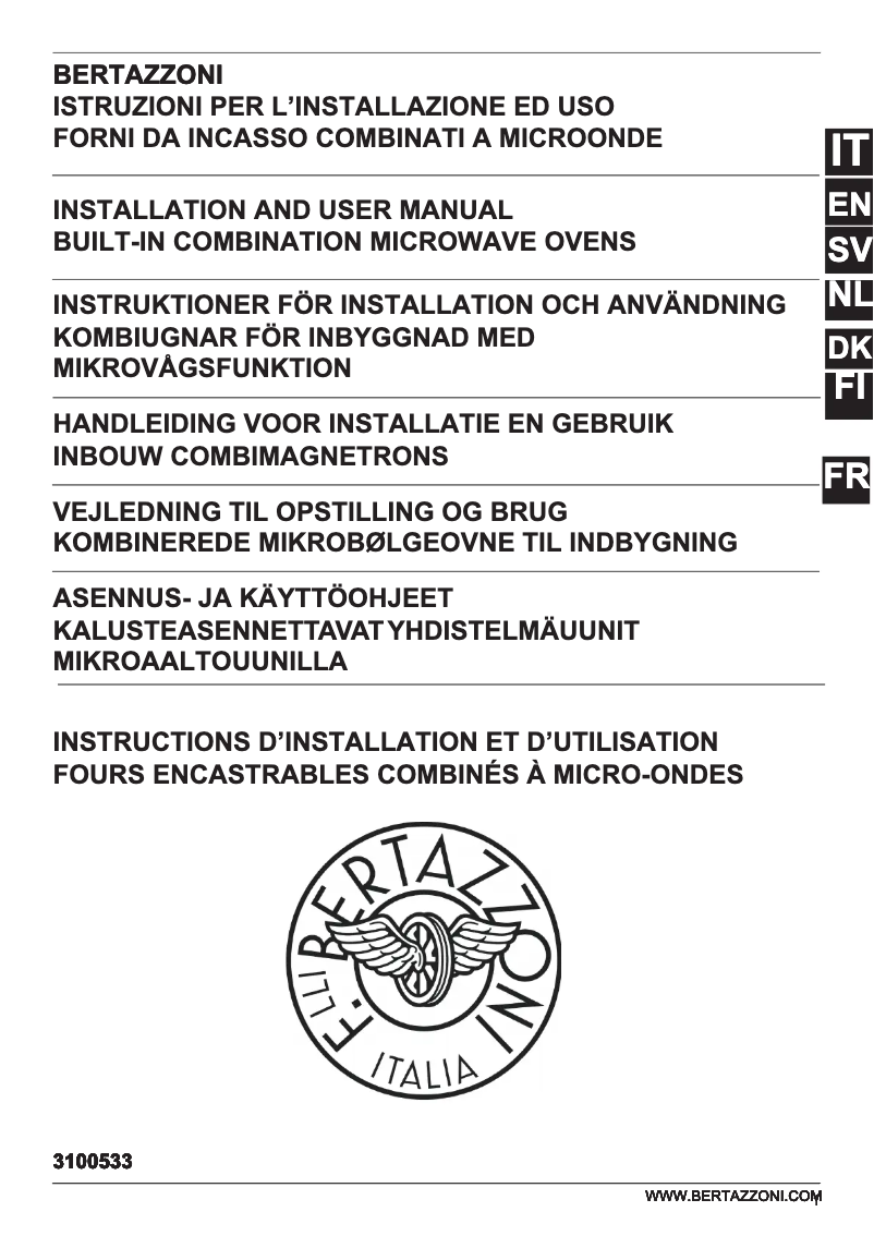 Page 1 de la notice Guide d'installation Bertazzoni FMOD4077MTB1