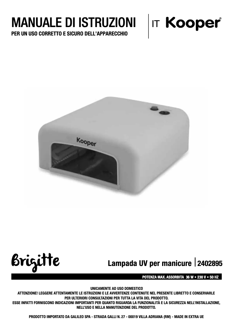 Página 1 del manual Manual de usuario Kooper 2402895