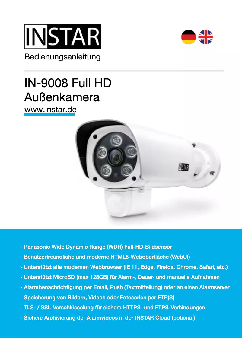 Page 1 de la notice Manuel utilisateur Instar IN-9008