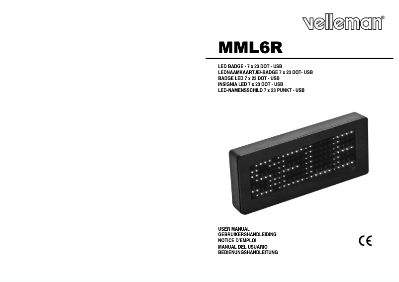 Image de la première page du manuel de l'appareil MML6R