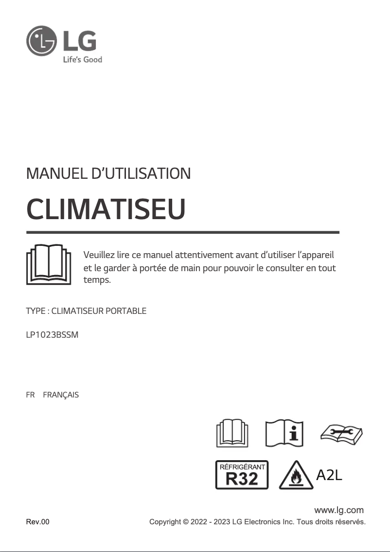 Page 1 de la notice Manuel utilisateur LG LP1023BSSM