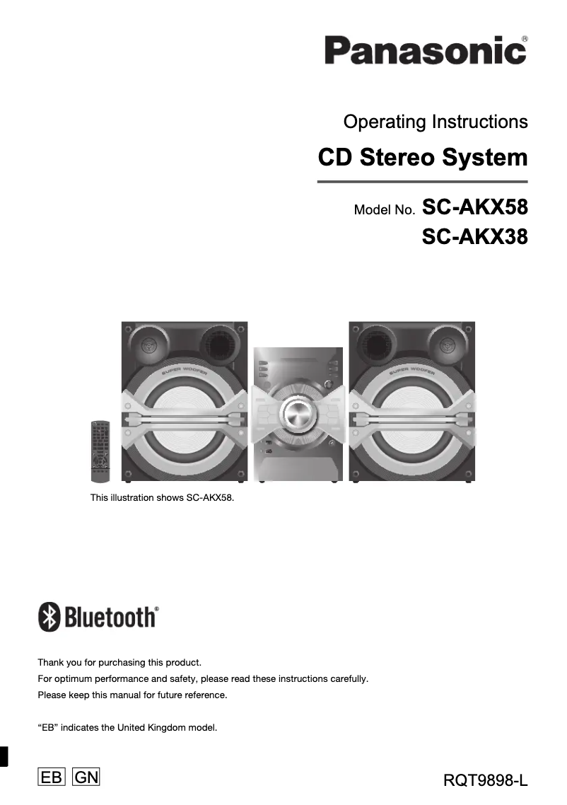 Page 1 de la notice Manuel utilisateur Panasonic SC-AKX58