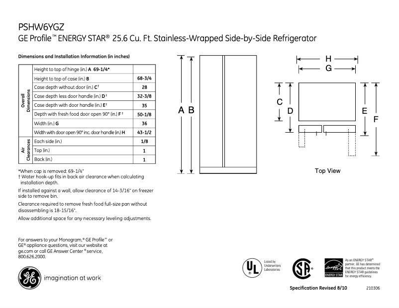 Image de la première page du manuel de l'appareil PSHW6YGZSS